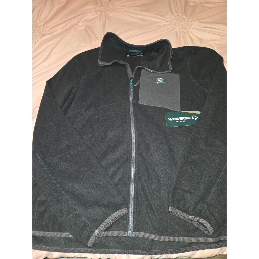 Wolverine Men's Fleece Jacket Full Zip Stand-Up Collar Black XL